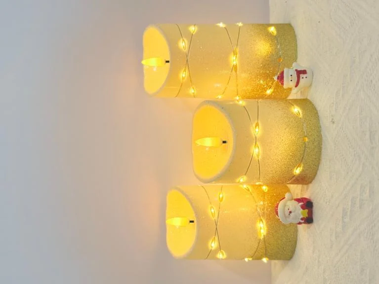 Slanted-Top Fairy-Light LED Pillar Candle — HJL-022A