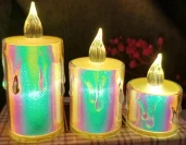 3-Piece Drip-Effect Clear LED Tealight Set — SETTRL-008C