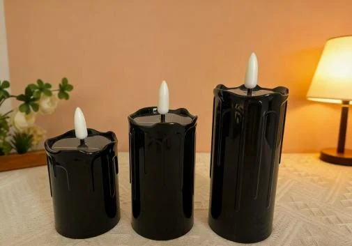 Solar Drip-Effect LED Pillar Candle — CAT-R395