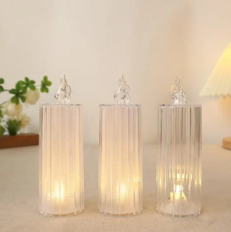 Clear Block LED Candle — TRL-015