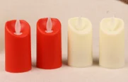 Slanted-Top Moving-Flame LED Pillar Candle — HJL-028