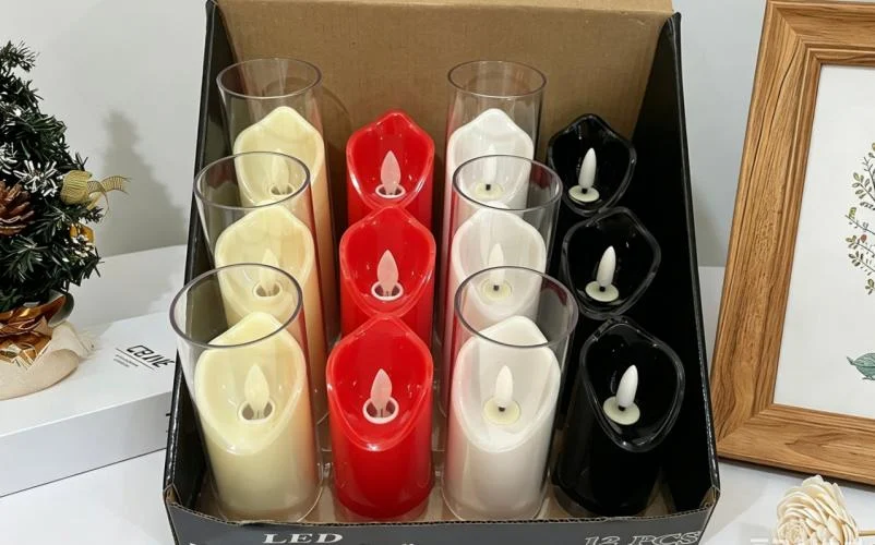 Religious Moving-Flame LED Pillar Candle — HJZJ-020