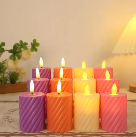 Spiral Moving-Flame LED Pillar Candle — TRL-021A