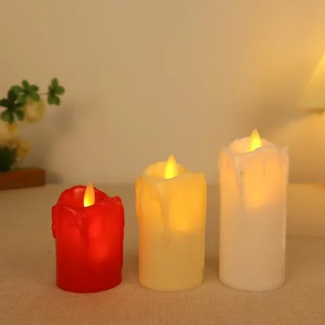 Drip-Effect Moving-Flame LED Pillar Candle — HJL-018S