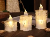 3-Piece Drip-Effect Clear LED Tealight Set — SETTRL-007W