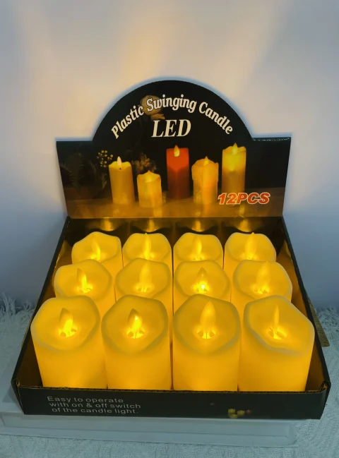 Wave-Edge Moving-Flame LED Pillar Candle — HJL-004057