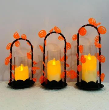 3-Piece Flower-Basket Moving-Flame LED Candle Set — SETTRL-024
