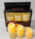 3-Piece Heart Drip-Effect Moving-Flame LED Pillar Candle Set — CAT-R101