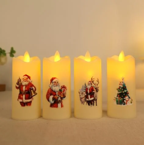 Wave-Edge Moving-Flame LED Pillar Candle — CAT-R088
