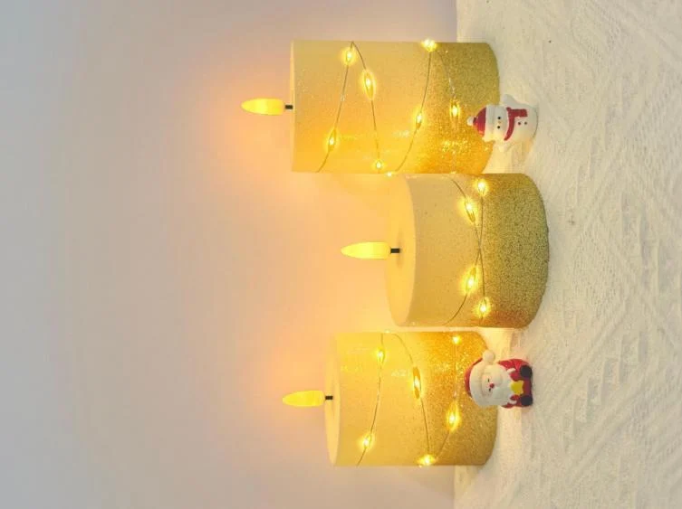 Flat-Top Fairy-Light LED Pillar Candle — HJL-030A