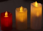 Drip-Effect Moving-Flame LED Pillar Candle — HJL-019S