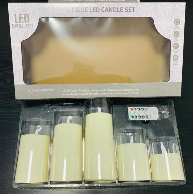 3-Piece Flat-Top Moving-Flame LED Cup Candle Set — SETTRL-019
