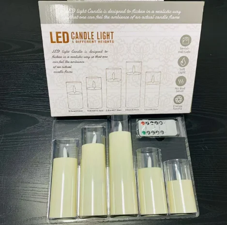 5-Piece Flat-Top Moving-Flame LED Cup Candle Set — SETTRL-029A