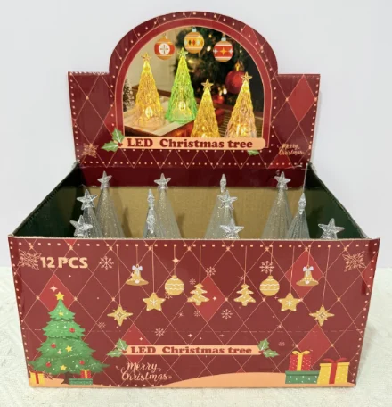 Striped Christmas Tree LED Candle — TRL-031