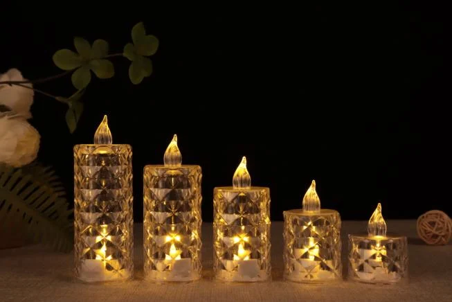 Diamond-Pattern Clear LED Tealight — TRL-034A