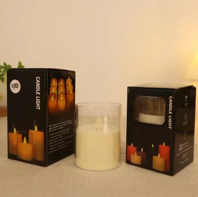 Flat-Top Moving-Flame LED Pillar Candle — HJL-035
