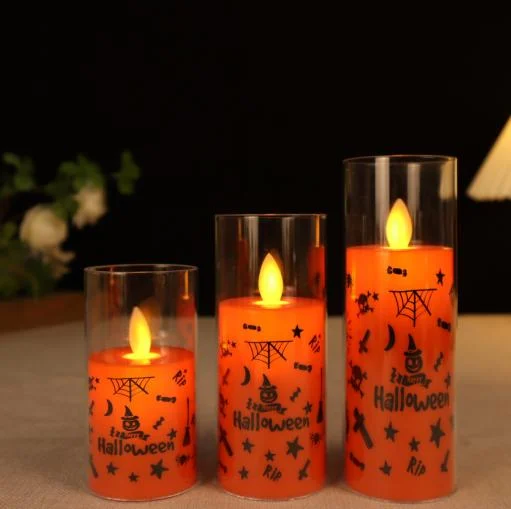 3-Piece Flat-Top Moving-Flame LED Cup Candle Set — SETTRL-029