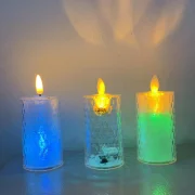 Honeycomb Moving-Flame LED Pillar Candle — TRL-016