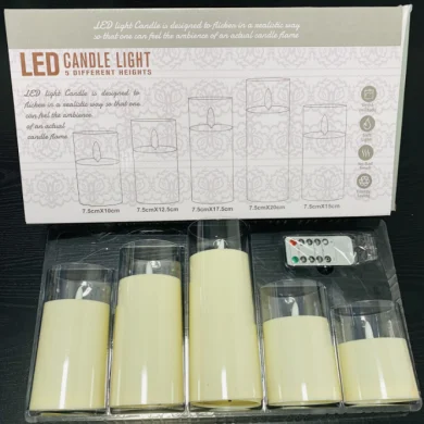 5-Piece Flat-Top Moving-Flame LED Cup Candle Set — SETTRL-019A